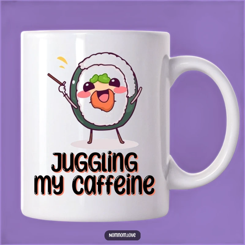 Funny Sushi Roll Juggling Mug: A Hilarious Gift for Foodies and Fun Lovers