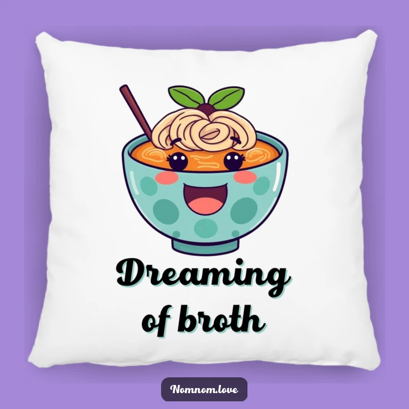 Funny Ramen Pillow A Happy Character Bounces, Cozy Accent For Sofa