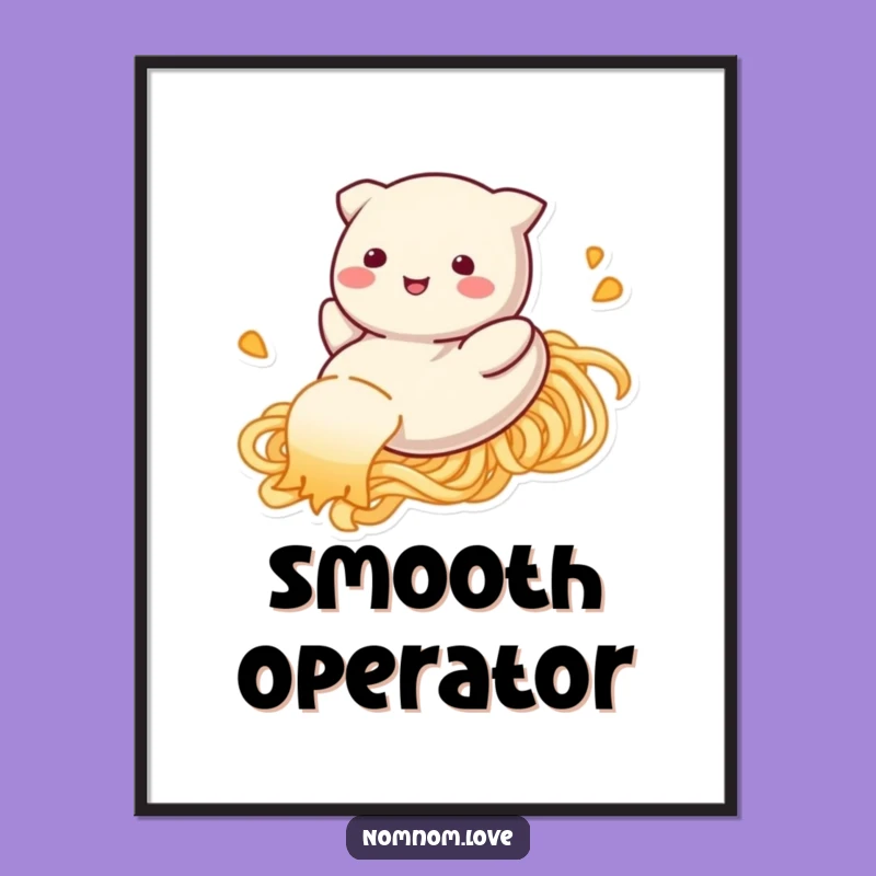 Funny Dumpling Noodle Slide Digital Art: Instant Hilarious Foodie Decor for Your Walls