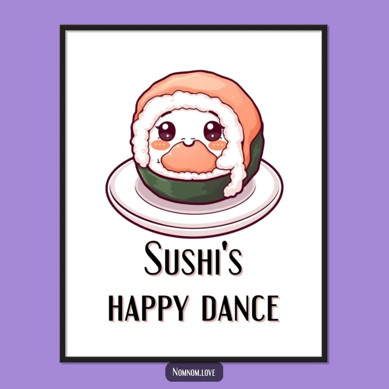 Funny Sushi Spin Digital Art - Instant Downloadable Cheer, Unique Foodie Gift