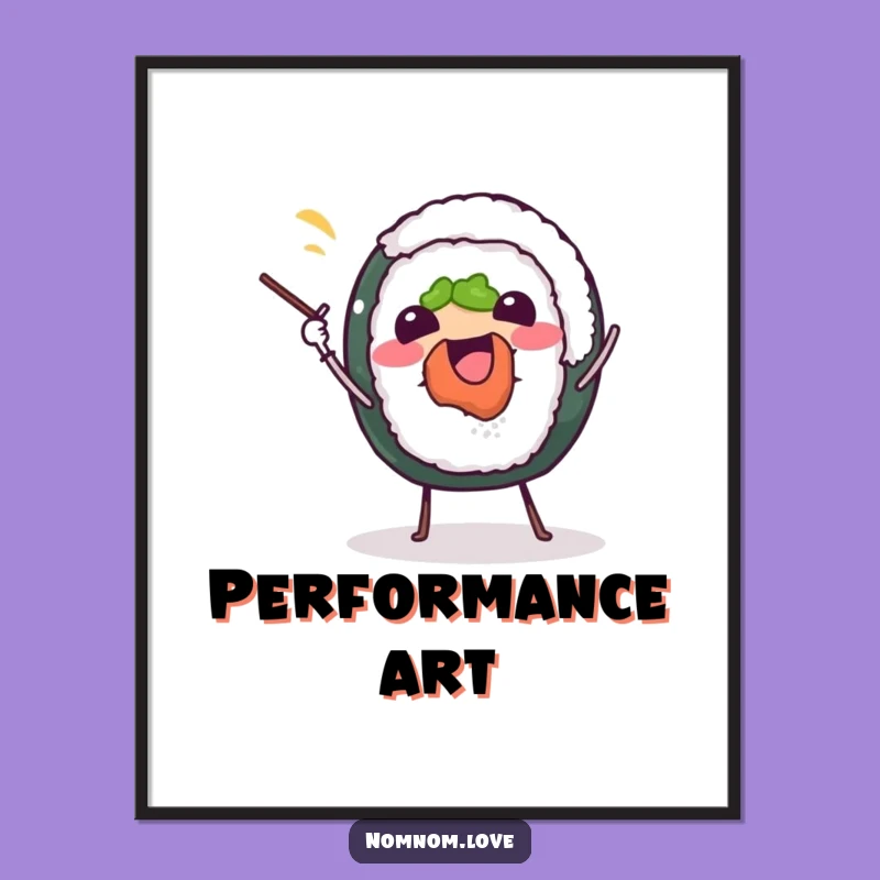 Funny Sushi Juggling Digital Art: Instant Hilarious Foodie Decor for Your Walls