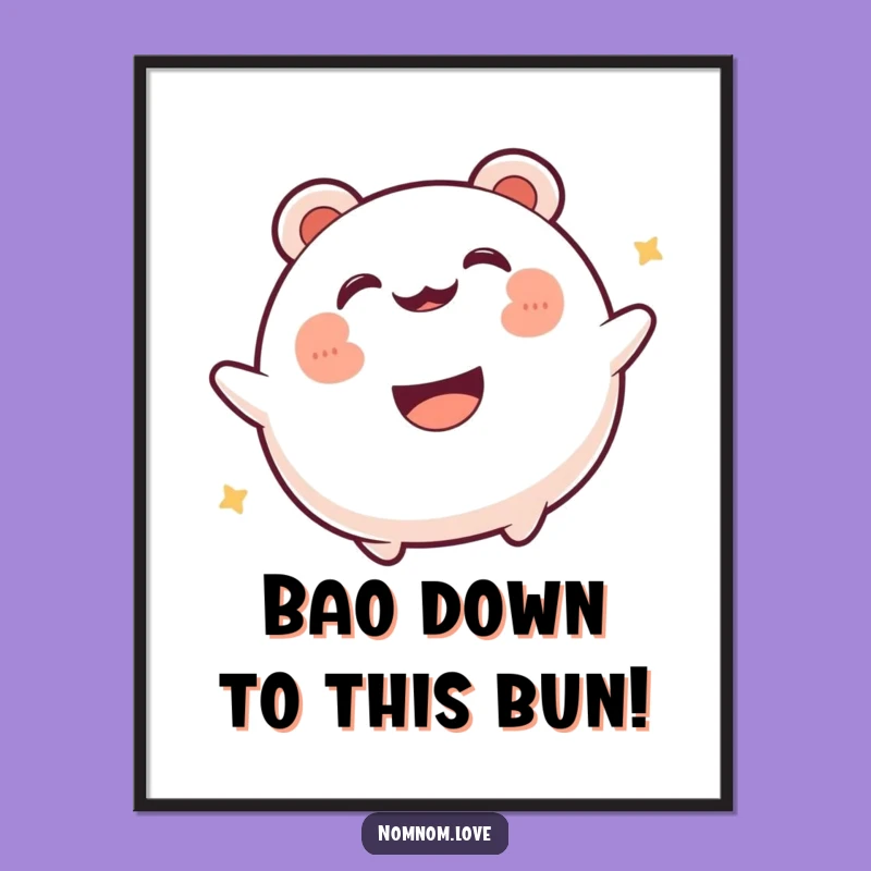 Free Printable Wall Art: Gleeful Bao Bun Bouncing, Humorous Downloadable Decor