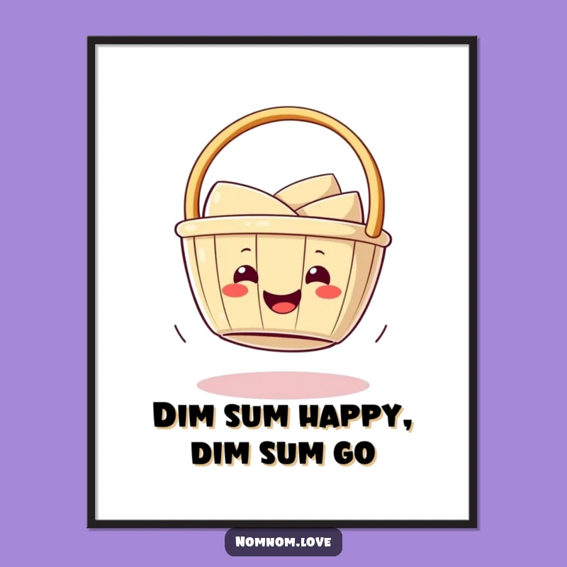 Free Printable Wall Art: Smiling Dim Sum Basket Wobbly, Humorous Decor