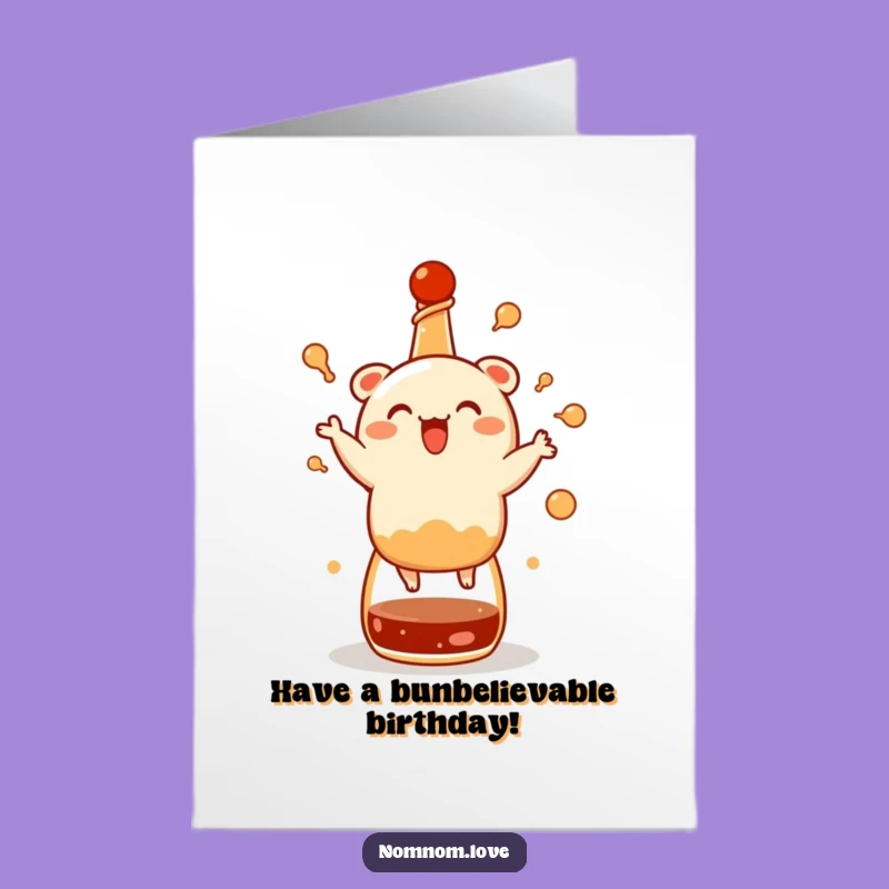 Free Printable Birthday: Dancing Bao Bun - Funny Downloadable Gift for Food Lovers