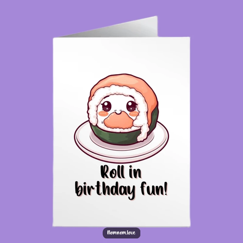 Free Printable Sushi Birthday Card: Funny Roll Downloadable Gift for a Spirited Celebration
