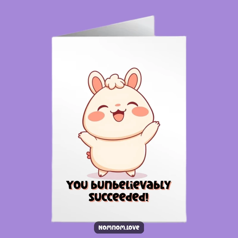 Free Printable Bao Bun Congrats Card: Funny Dance Downloadable Gift for Success