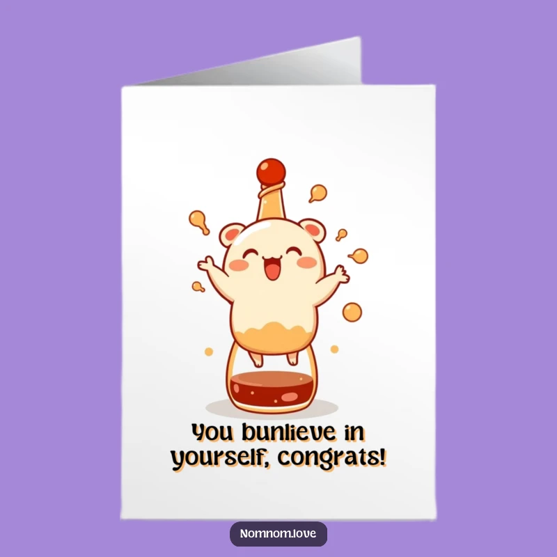 Free Printable Congrats Card: Dancing Bao Bun - Funny Downloadable Celebration Gift