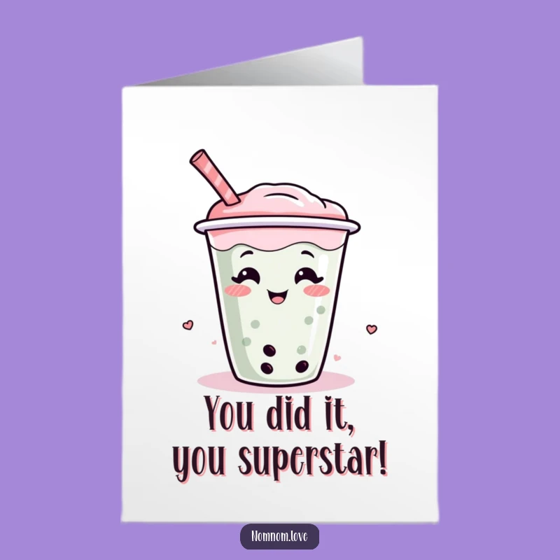 Free Printable Boba Congrats Card: Cheers with Fun Bubbles, Download Now!