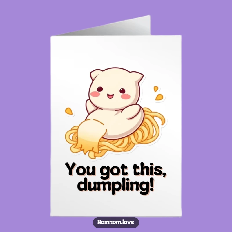 Free Printable Congrats Card: Sliding Dumpling - Funny Downloadable Achievement Gift