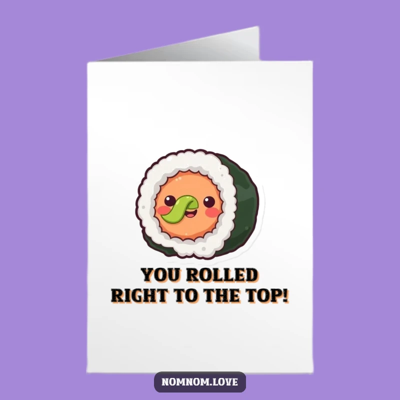 Free Printable Congrats Card: Joyful Sushi Roll, Funny Downloadable Celebration