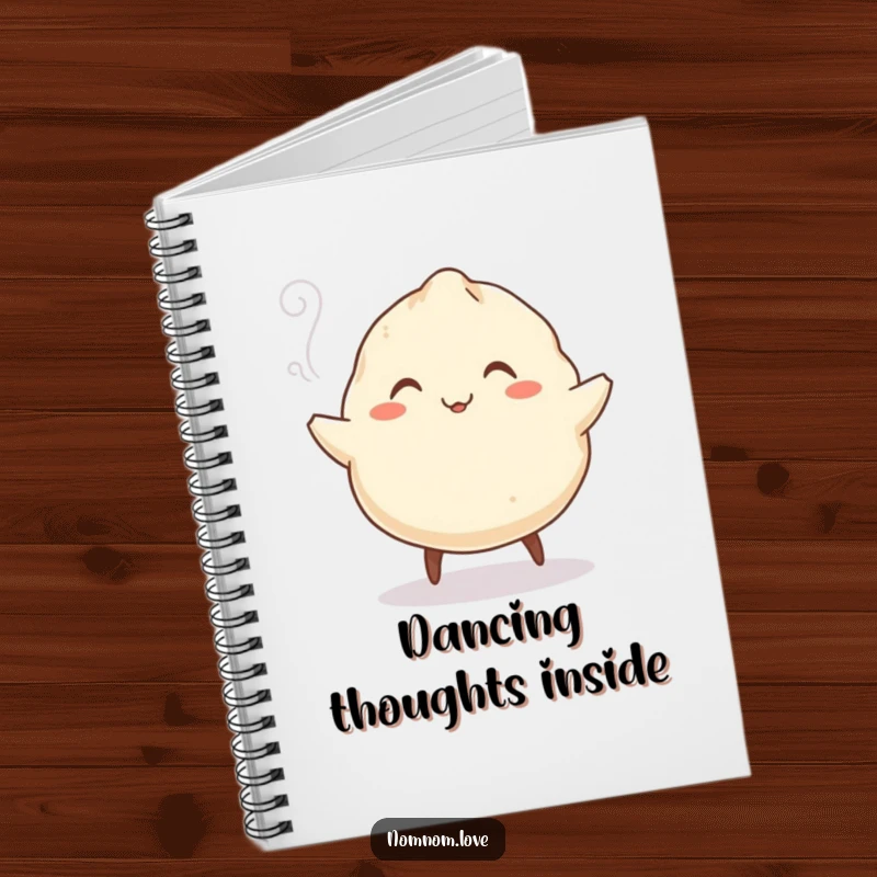 Funny Dumpling Notebook: A smiling dumpling jigs with tiny legs and steam, a humorous and inspiring cover for all your notes.