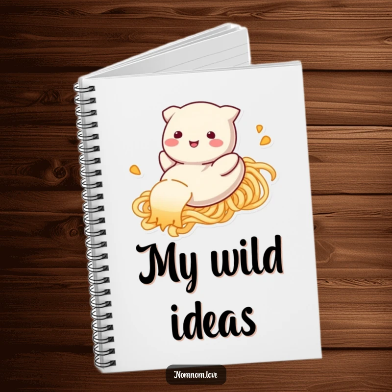 Funny dumpling notebook, happily sliding down a noodle strand, a cute and humorous journal for food lovers.