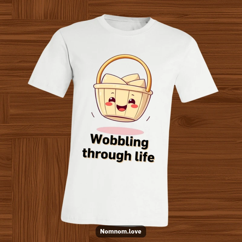 Funny smiling dim sum basket wobbling playfully on its base. This t-shirt design is packed with edible fun and charm.