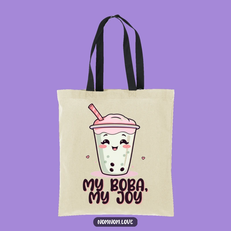 Funny Boba Tea Tote Bag A Giggle Wiggle Character, Perfect For Errands